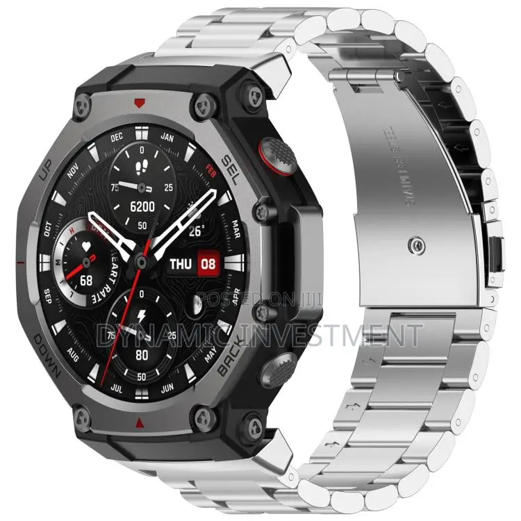 Amazfit T-Rex 3, Metal Stainless Adjustable Business Style Strap/Band