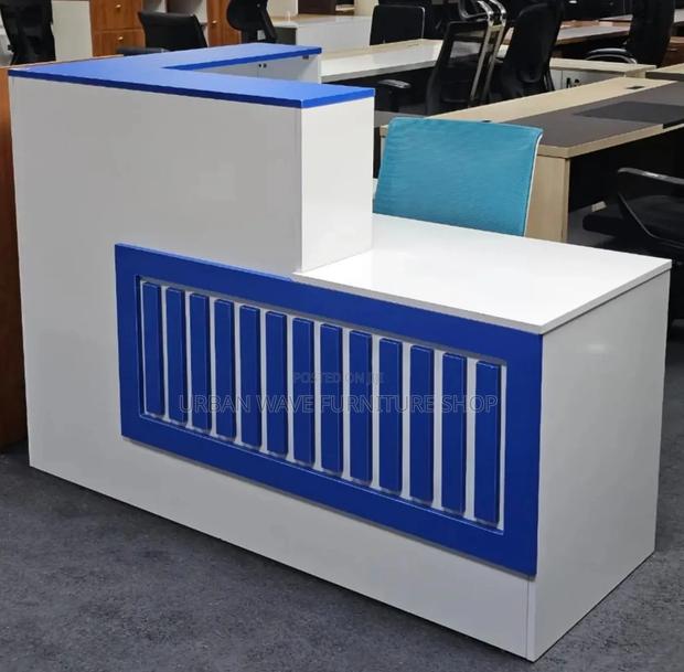 Blue  White  Executive Receptionist Desk