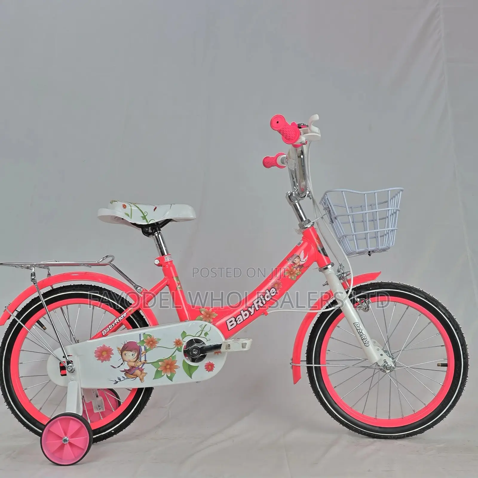 Babyride Bicycle for Age 4 to 7 With Training Wheels and Rear Carrier