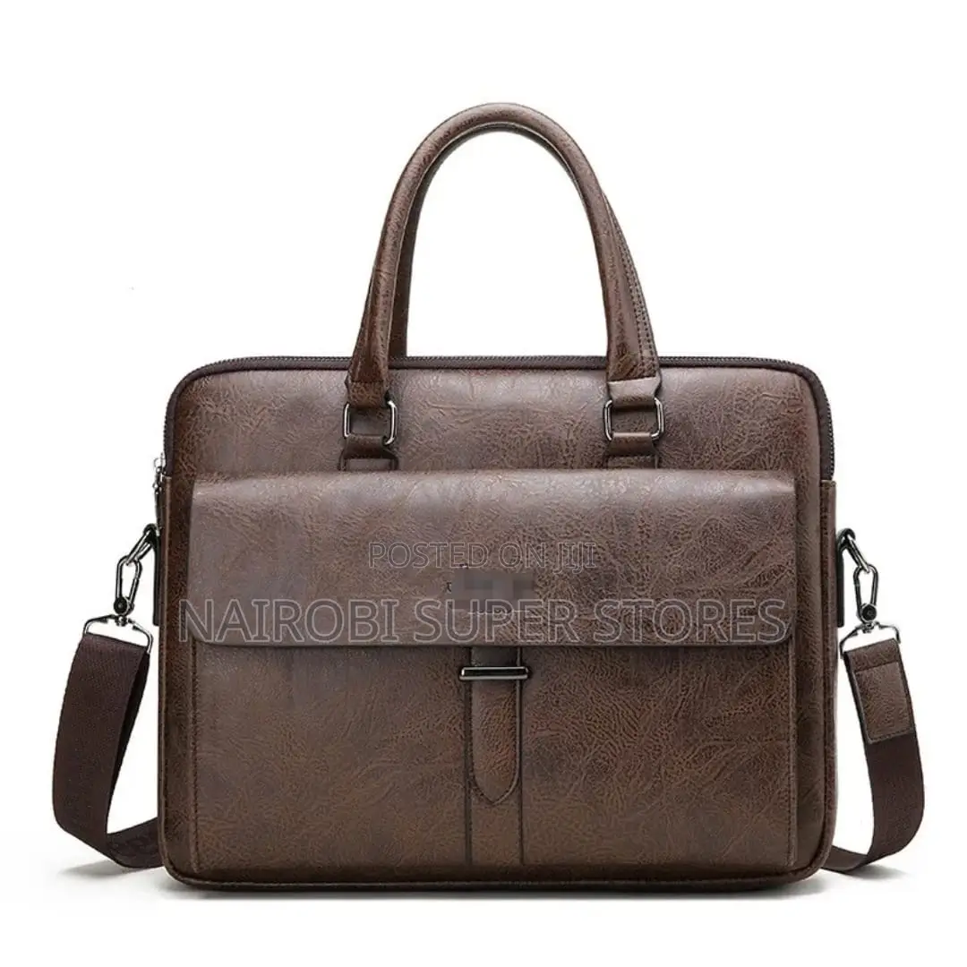 Jeep Leather Laptop Bag With Shoulder Strap – Professional Briefcase