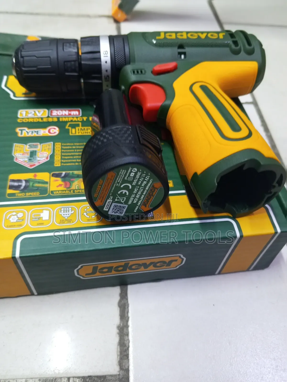20n.M Jadever Cordless Drill 12v