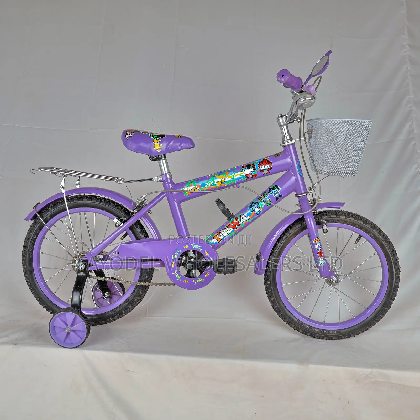 Fuwa Kids Bike Size 16 With Basket Purple in Color