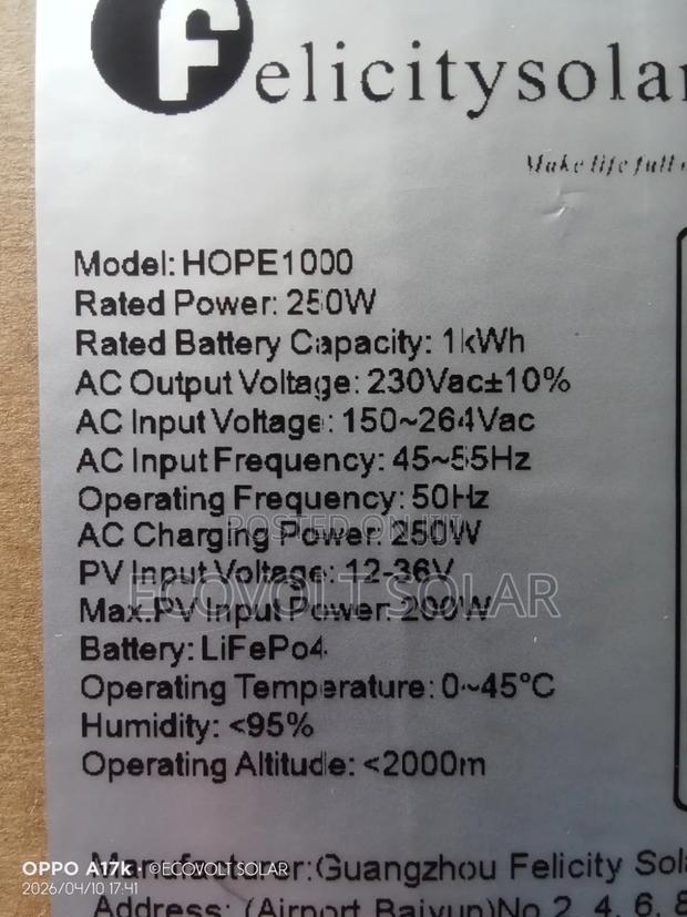 Felicity Lithium Battery All-in-One Portable Solar Power Station 1kwh - thumbnail 2