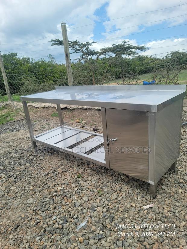 Stainless Steel Working Table With Lockable Drawers