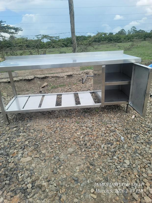 Stainless Steel Working Table With Lockable Drawers - thumbnail 2