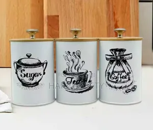 *3pcs Cannister Set (Tea/Sugar/Coffee)
