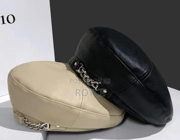 Faux Leather Beret - thumbnail 2