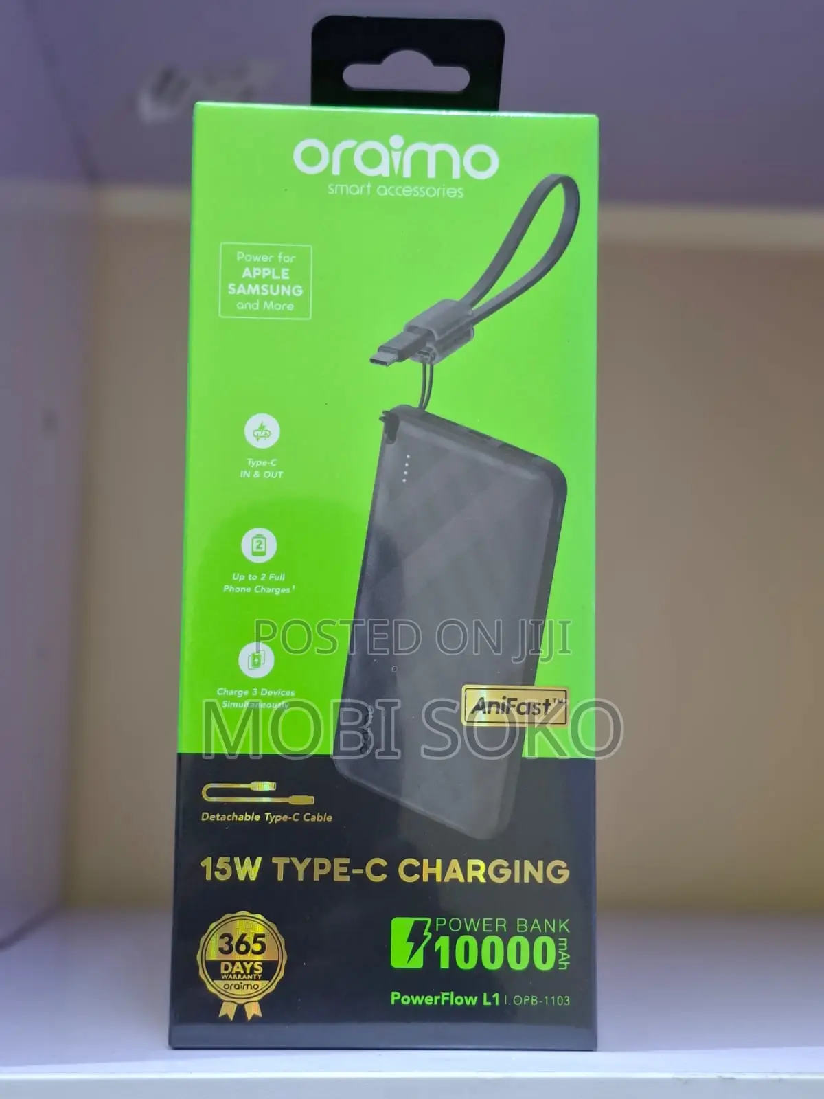 Oraimo 10000mah Power Bank Efficient Slim Powerflow L1