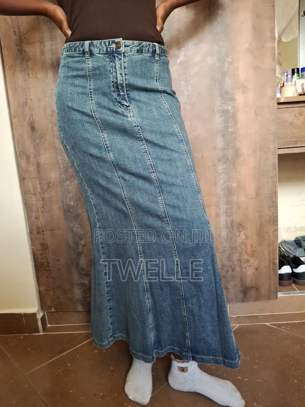 Faded Style Denim Skirt