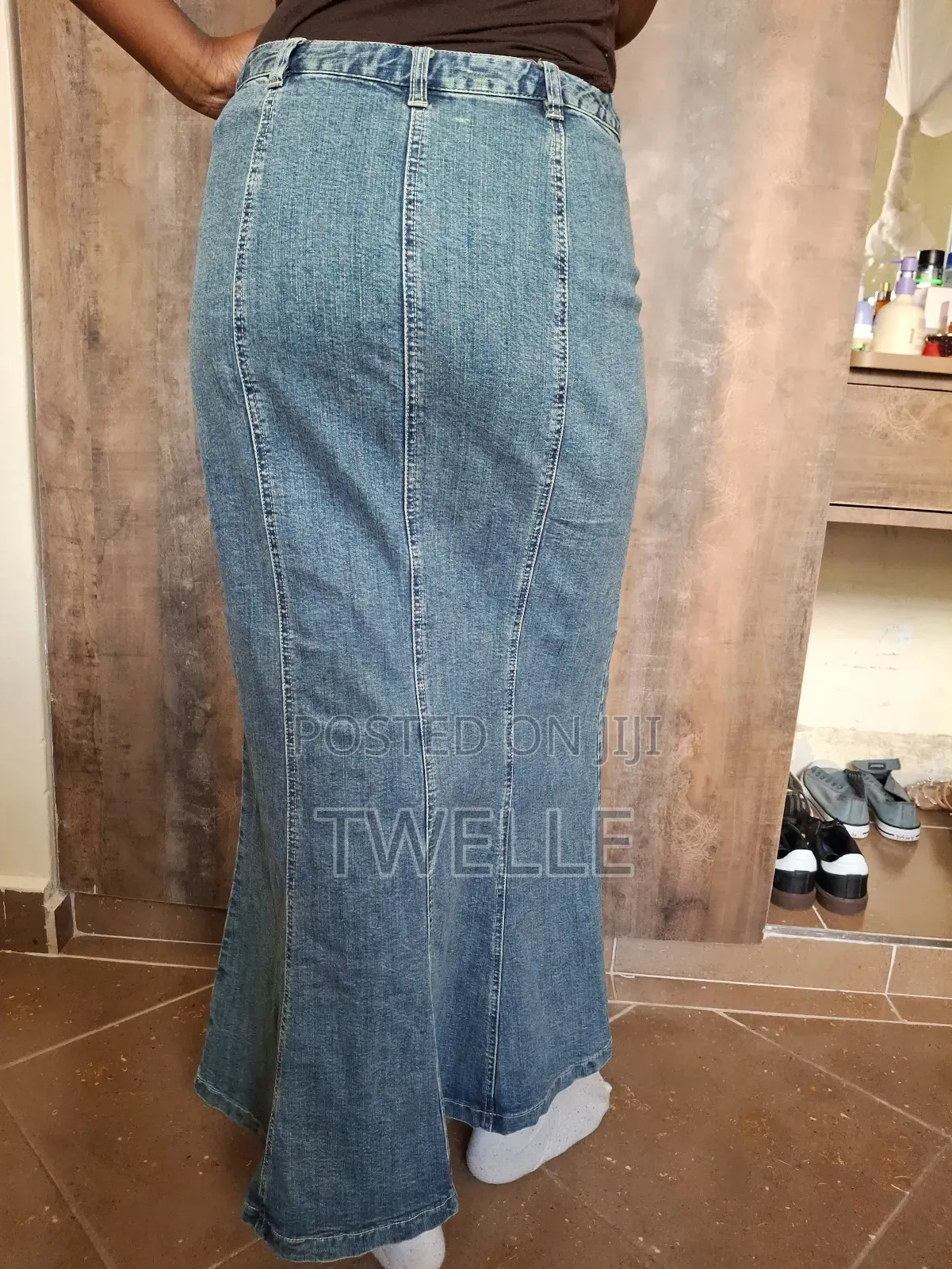 Faded Style Denim Skirt