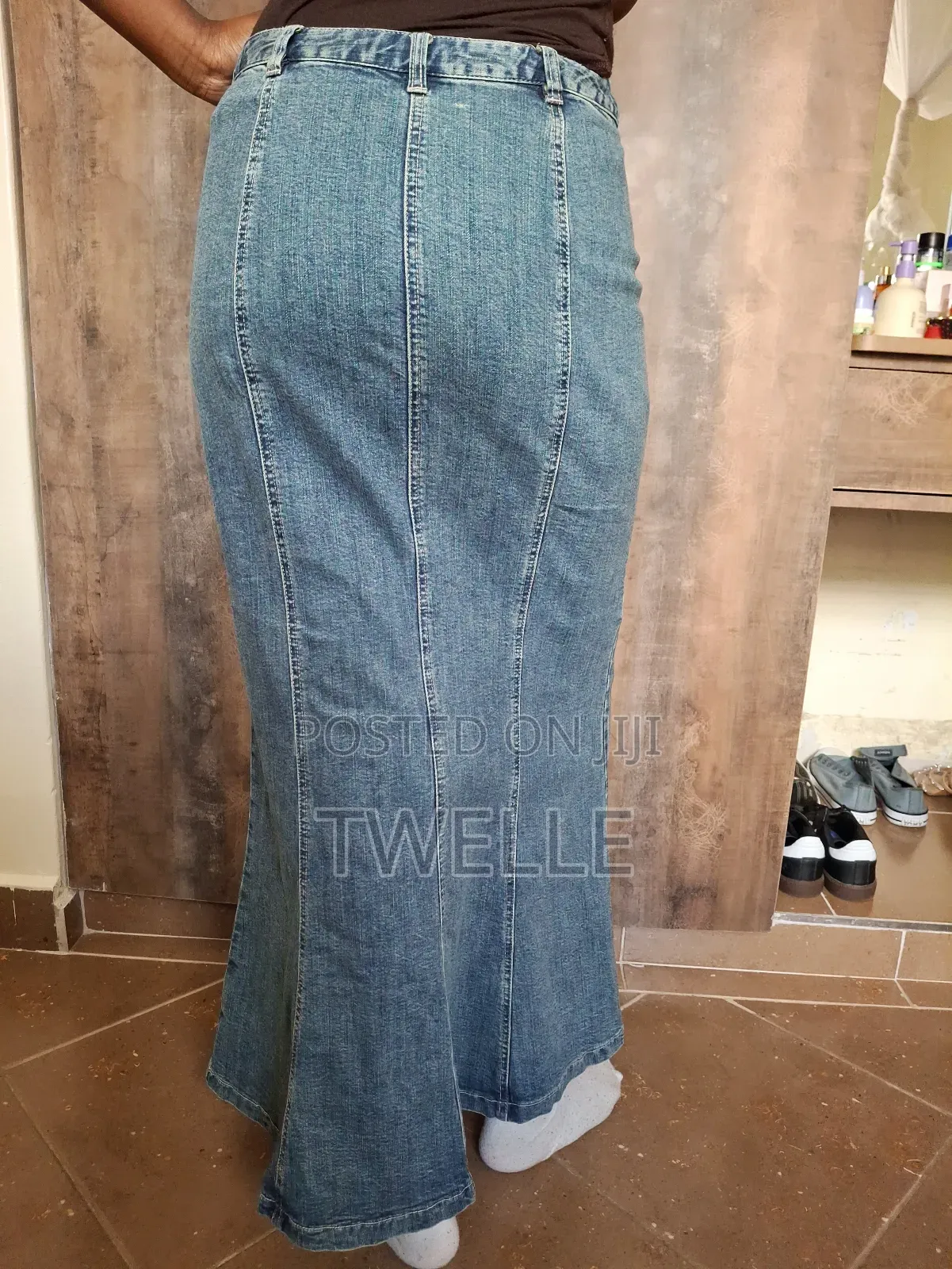 Faded Style Denim Skirt