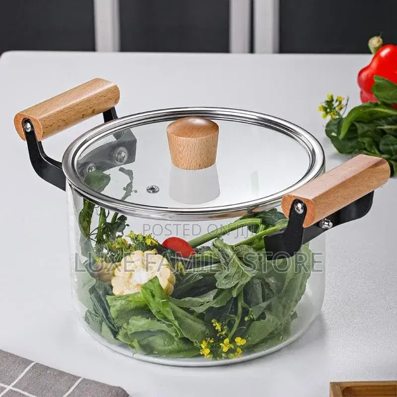  Heat-Resistant Borosilicate Glass Cooking Pot (3.5 Litres)