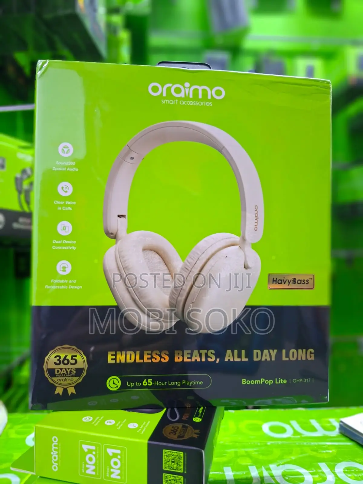 Oraimo Boompop Lite Enc Over-Ear Wireless Headphones