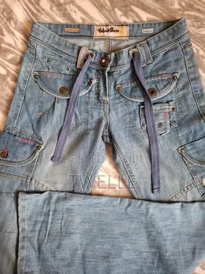 Cargo Wide Leg Denim Jeans