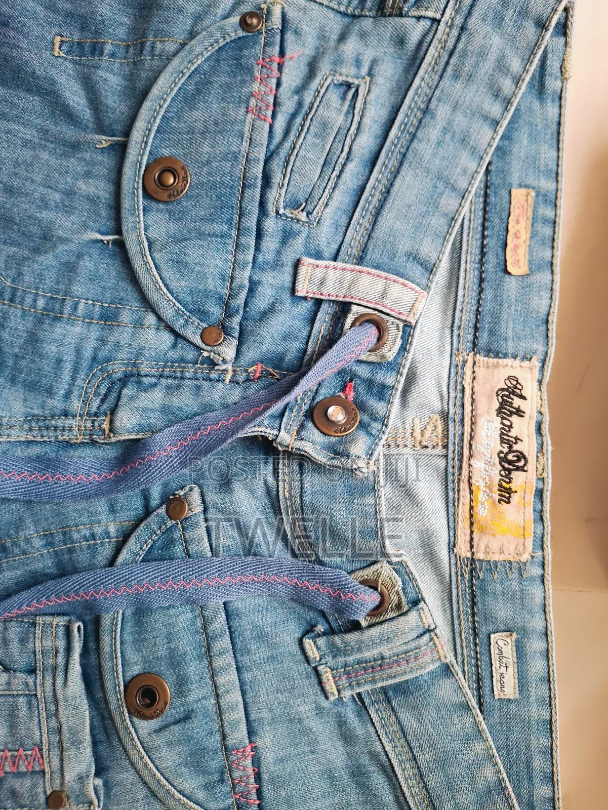 Cargo Wide Leg Denim Jeans