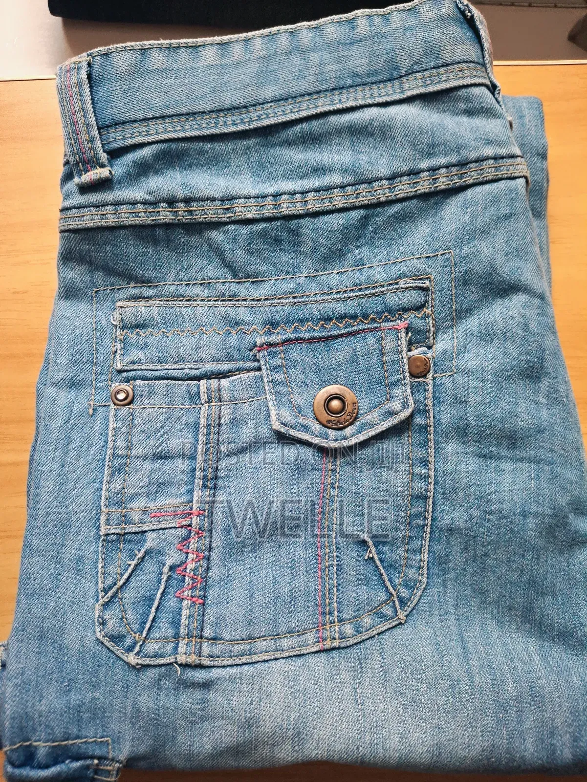 Cargo Wide Leg Denim Jeans