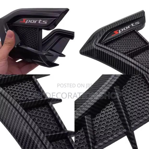 Universal 2pc Set Sport Stickon Side Car Wing Air Vent Decor - thumbnail 2