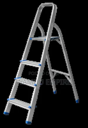 4-Step Aluminium Foldable Household Ladder Featuring Wide,