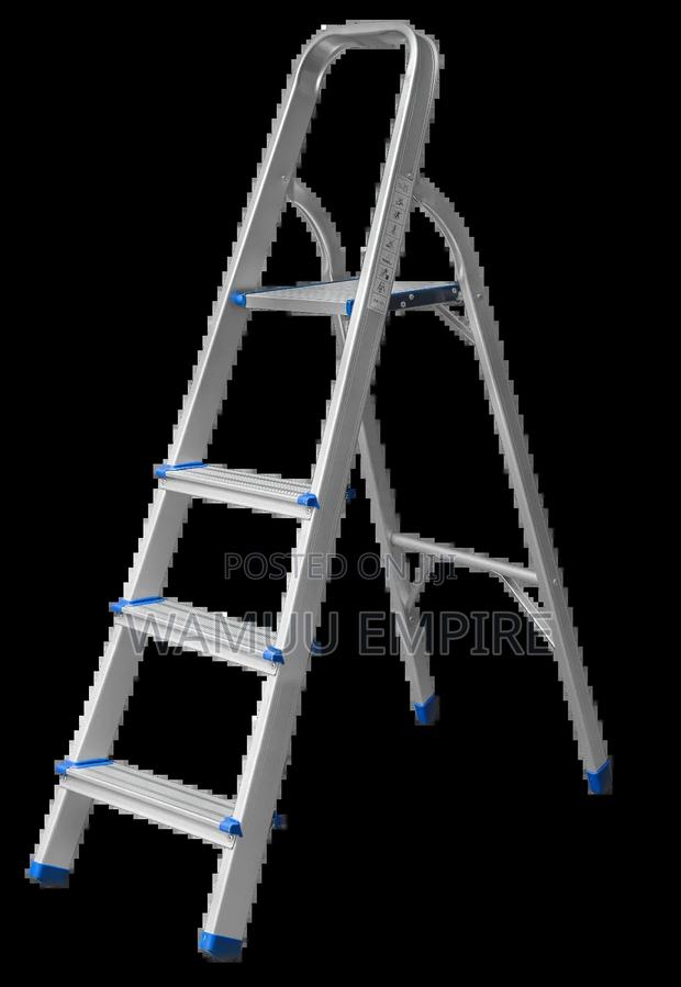4-Step Aluminium Foldable Household Ladder Featuring Wide,