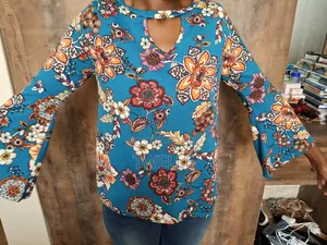 Blue Flower Design Blouse