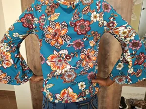Blue Flower Design Blouse