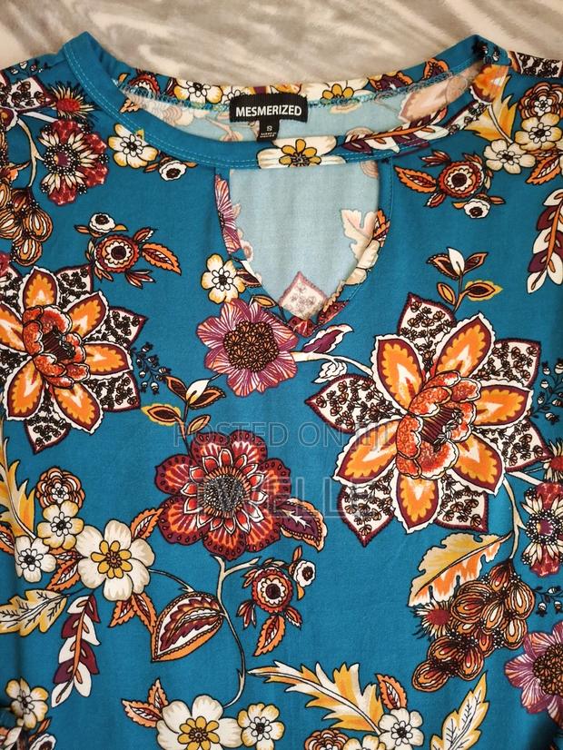 Blue Flower Design Blouse - thumbnail 7