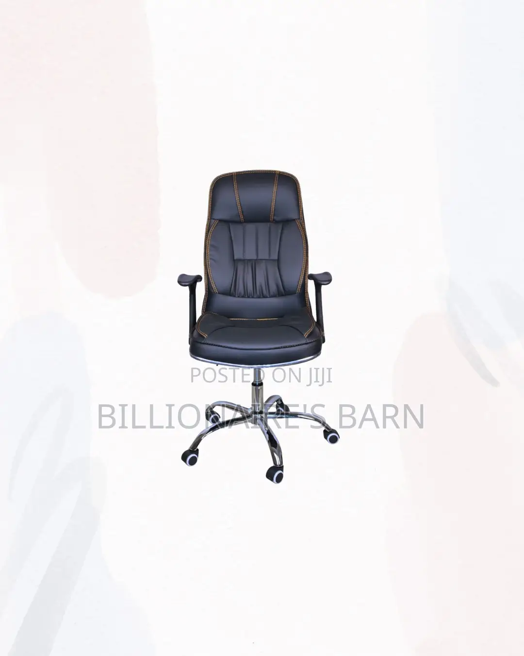 Executive Leather Office Chair High Back Padded Armrests Seating