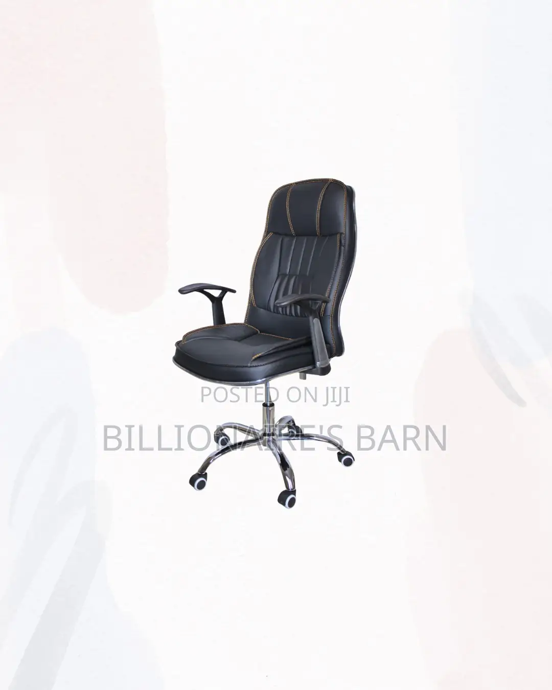 Executive Leather Office Chair High Back Padded Armrests Seating
