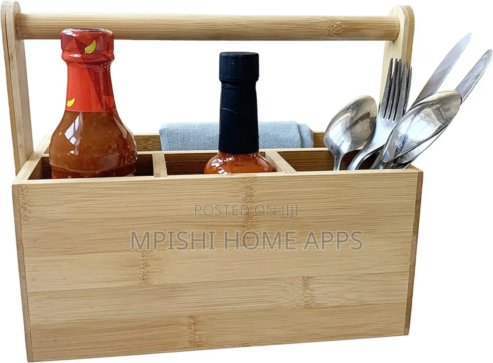 Bamboo Cutlery Caddy Box
