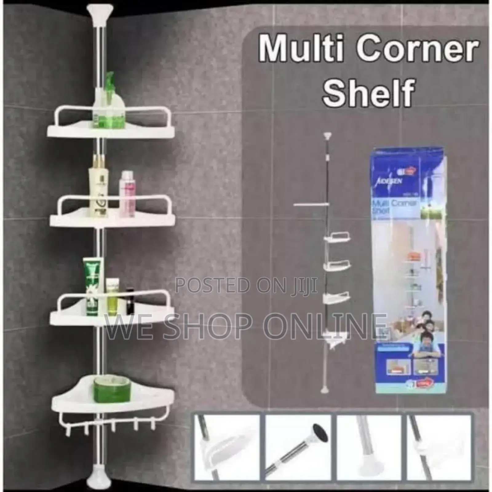 *4 Tier Telescopic Multi-Corner Shelf