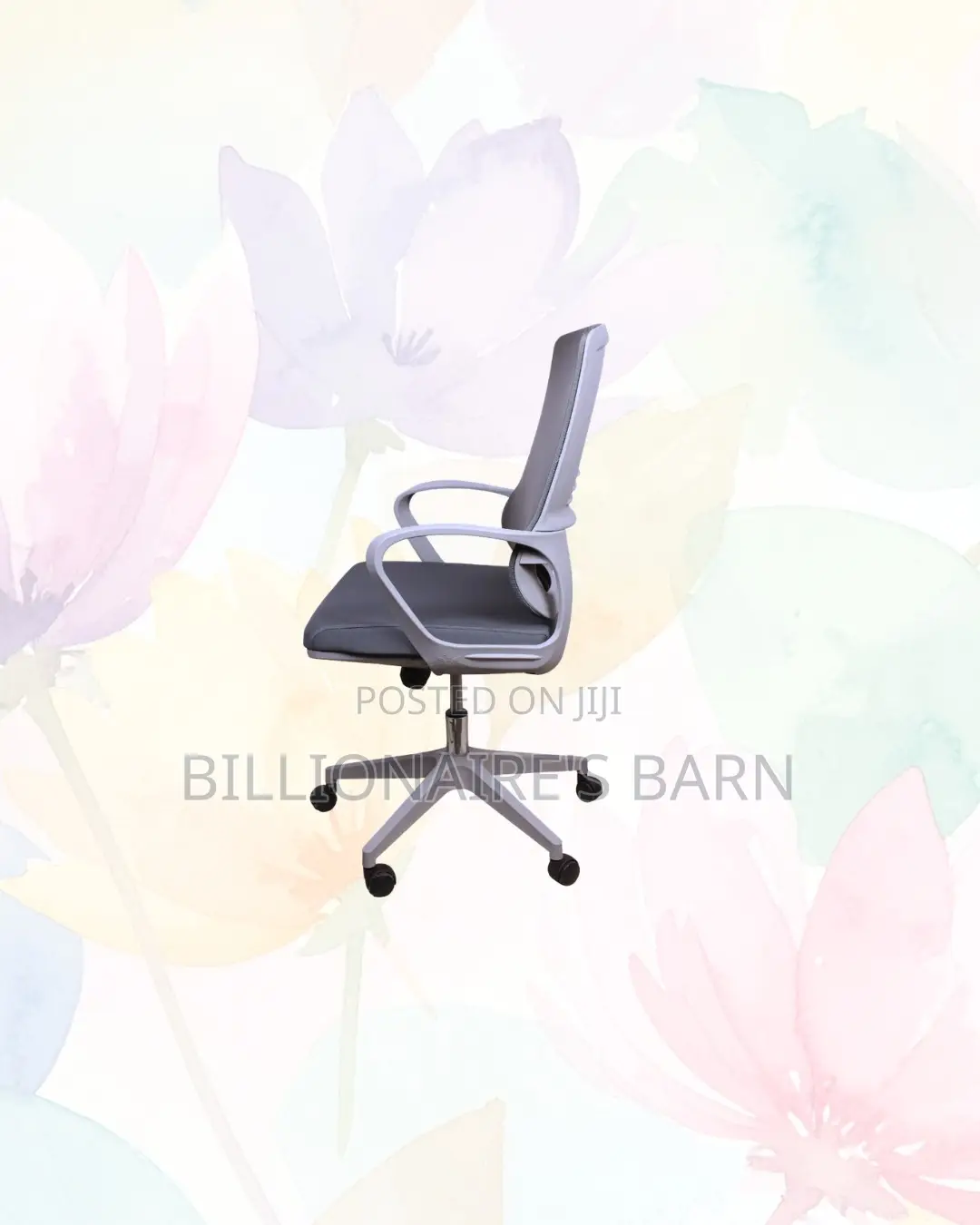 Grey Ergonomic Mesh Office Chair Mid Back Lumbar Support Seating