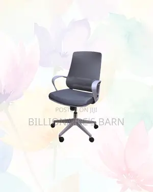 Grey Ergonomic Mesh Office Chair Mid Back Lumbar Support Seating