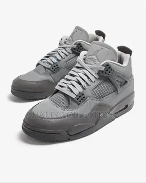 Light Gray Unisex Air Jordan 4 J4 Sneakers Size 37 to 45