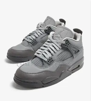 Light Gray Unisex Air Jordan 4 J4 Sneakers Size 37 to 45