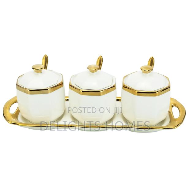 3pc Hexagonal Sugardish With Tray-Ad