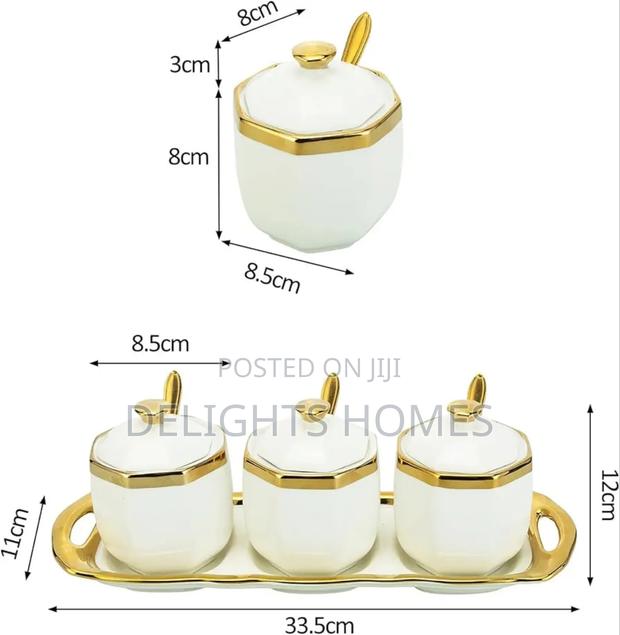 3pc Hexagonal Sugardish With Tray-Ad - thumbnail 2