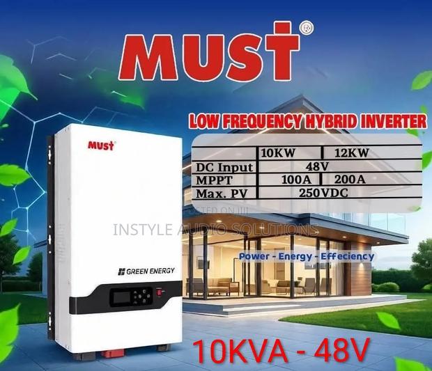 Must 10kva - 48v Low Frequency Hybrid Inverter 100a (250vdc - main view