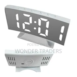 Electronic Digital Led Mirror Alarm Clock With Thermometer and Memory