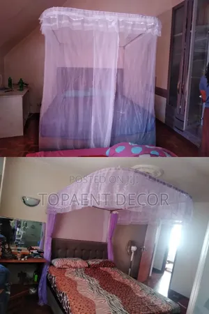 Purple Kids and Adults Bed 2 Stand Mosquito Net With Rails