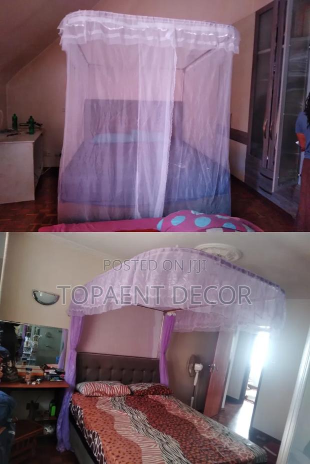 Purple Kids and Adults Bed 2 Stand Mosquito Net With Rails