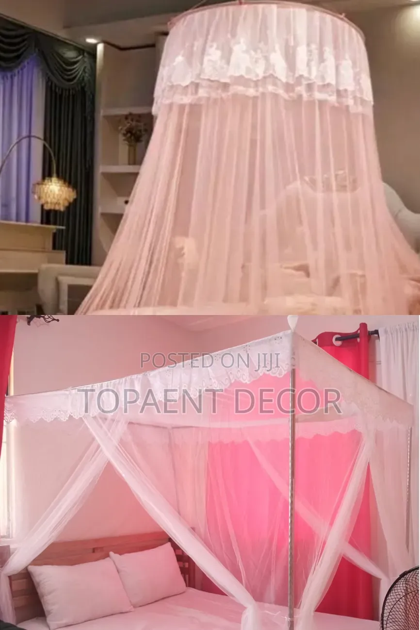 Round and Square 4 Stand All Bed Types Mosquito Net