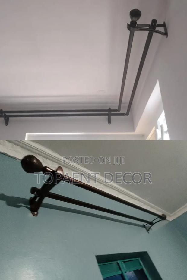 Straight and Corner Window Powder Coated Curtain Rods