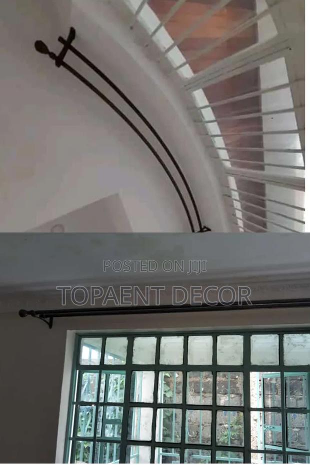 Curved and Straight Window Powder Coated Curtain Rods