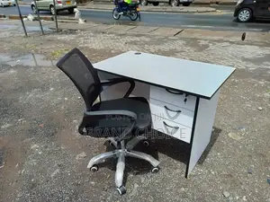 Compact Office Desk and Meshback Chair