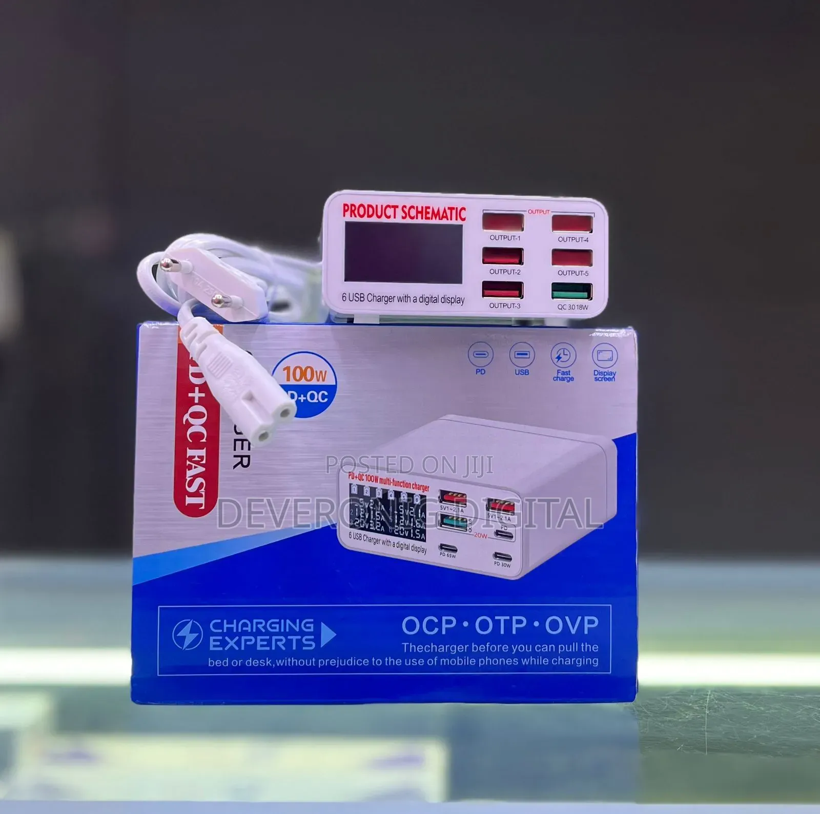 100w Power Adapter With 6 Usb Ports