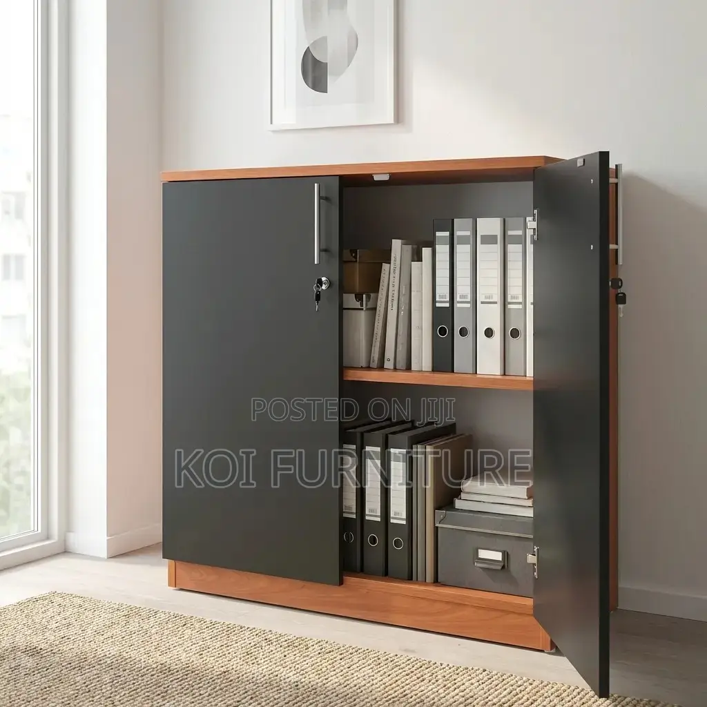 Office Cabinet; Two Doors Wooden Executive Filing Credenza Cabinet