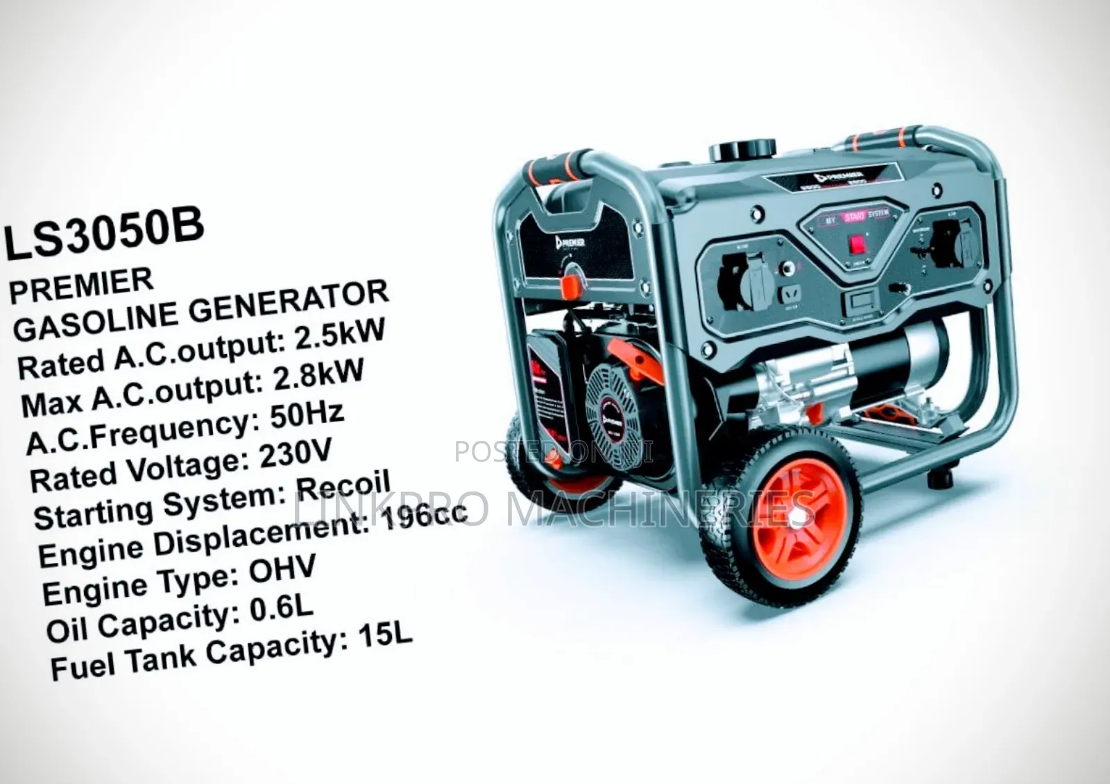 Premier Ls3050b 3.5kva Petrol Generator