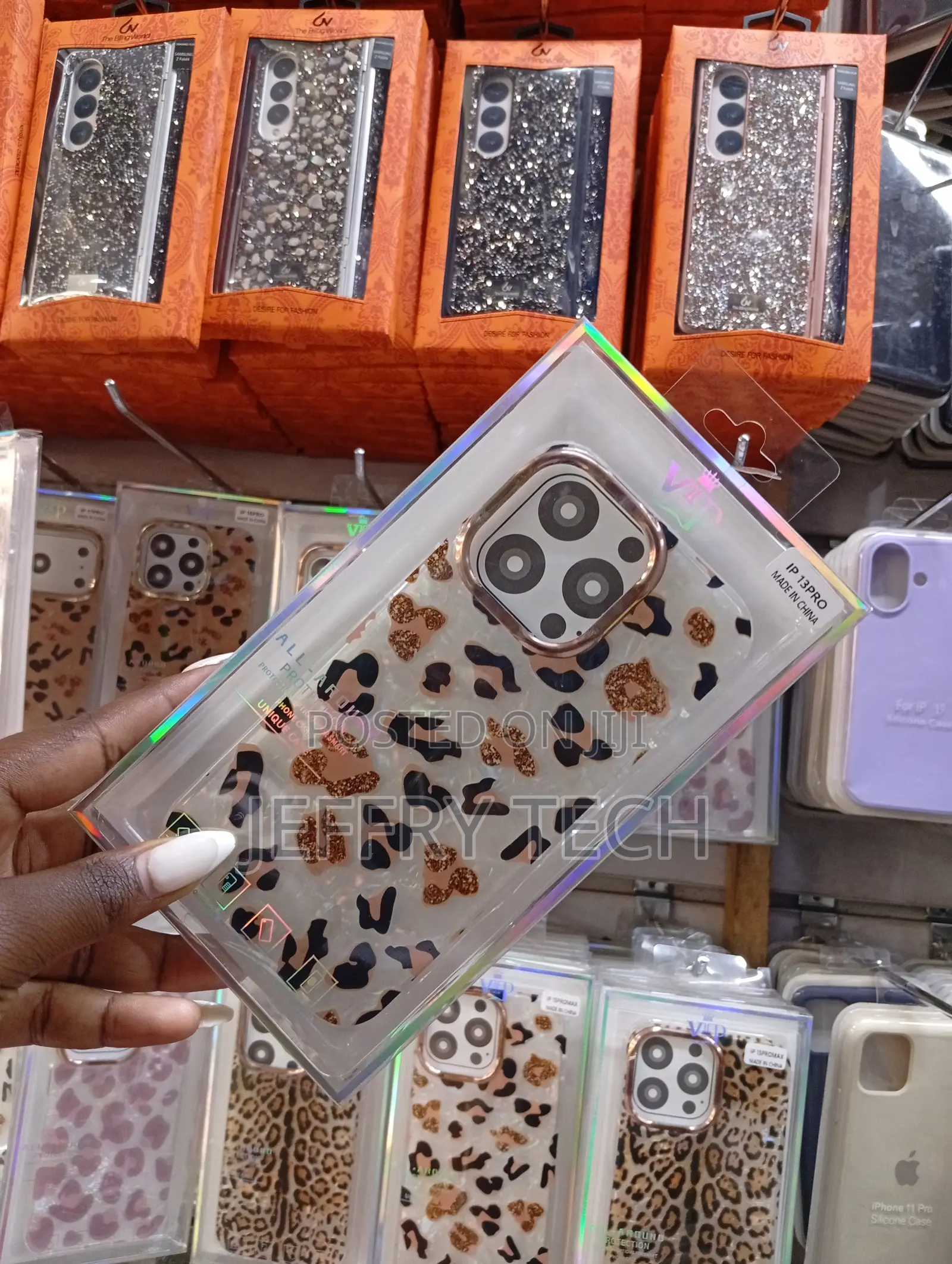 Leopard-Print Protective Phone Case Designed for the iPhone 13 Pro.