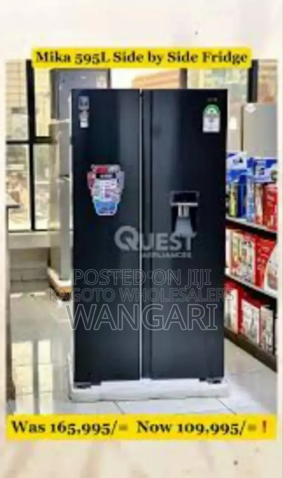 Colour Black Original. Mika585 Side by Side Refridgerator