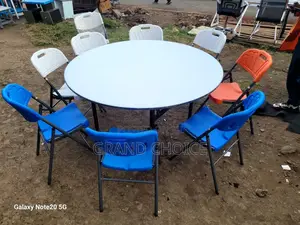Round Foldable Chair With Foldable Chair Combined Set